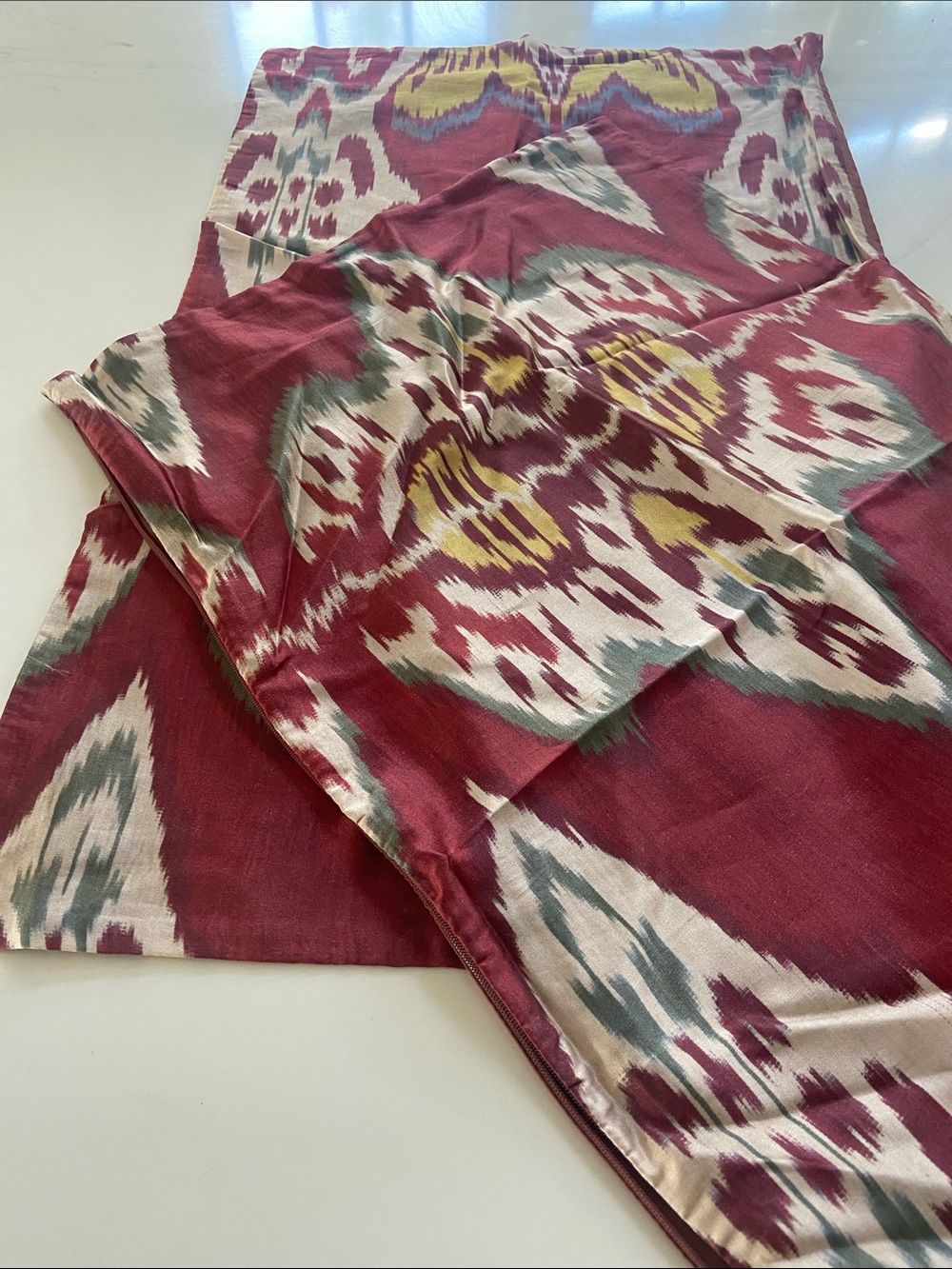 Pottery Barn Maroon Ikat Pillow Cover - Picture 2 of 15